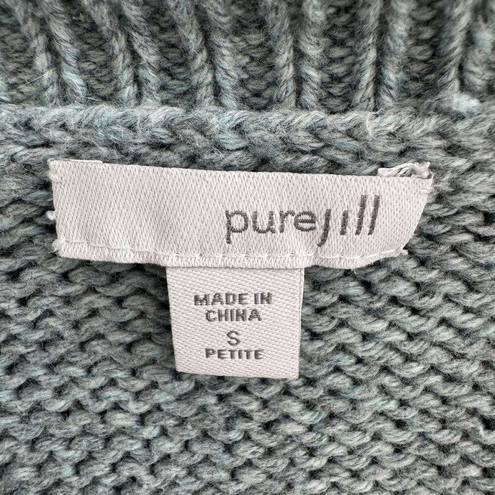 J. JILL Sweater Womens SP Seafoam Green Cotton Wool Blend Relaxed Fit - Picture 6 of 8